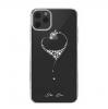 Луксозен твърд гръб KINGXBAR Swarovski Diamond за Apple iPhone 11 Pro Max 6.5" - прозрачен със сребрист кант / сърце