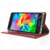 Луксозен кожен калъф със стойка MERCURY GOOSPERY за Samsung Galaxy Grand Prime G530 - червен