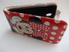 Кожен калъф Flip тефтер за HTC Desire 500 - Minnie Mouse / Мини Маус / червен