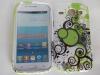 Силиконов калъф / гръб / TPU за Samsung Galaxy Core I8260 / Samsung Core I8262 - бял със зелени кръгове