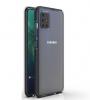 Луксозен силиконов калъф / гръб / TPU Color case за Samsung Galaxy A21s - прозрачен / черен кант