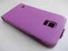 Кожен калъф Flip тефтер със силиконов гръб за Samsung Galaxy S5 G900 - лилав