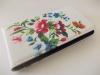 Кожен калъф Flip тефтер за Sony Xperia Z1 Compact - бял с цветя