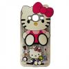 Силиконов калъф / гръб / TPU 3D за Samsung Galaxy J3 / J3 2016 J320 - прозрачен / Hello Kitty