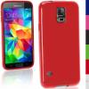 Силиконов гръб / калъф / TPU за Samsung Galaxy S5 mini G800 / Samsung S5 Mini - червен / гланц