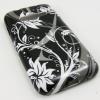Силиконов калъф / гръб / TPU за Samsung Galaxy Ace 4 G313 - черно-бели цветя