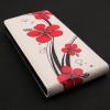 Кожен калъф Flip тефтер за Sony Xperia Z3 D6653 - червени цветя