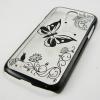 Ултра тънък твърд капак / гръб / за Samsung Galaxy S4 Mini I9190 / I9192 / I9195 - прозрачен / черна пеперуда