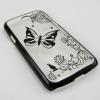 Ултра тънък твърд капак / гръб / за Samsung Galaxy S4 Mini I9190 / I9192 / I9195 - прозрачен / черна пеперуда