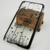 Твърд гръб / капак / за Samsung Galaxy Note 3 N9005 - прозрачен / черна пеперуда