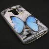 Силиконов калъф / гръб / TPU за LG G3 D850 - сив / синя пеперуда