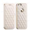 Метален бъмпер / Bumper / с кожен калъф от две части / Leather Xuenair Case за Apple iPhone 6 / 6S - бял