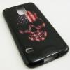 Силиконов калъф / гръб / TPU за Samsung Galaxy S5 G900 - Skull / American Flag