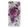 Силиконов калъф / гръб / TPU за Apple iPhone 6 4.7" - бял / лилави цветя
