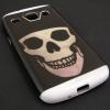 Силиконов калъф / гръб / TPU за Samsung Galaxy Core I8260 / I8262 - Skull / черно и бяло