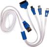 Micro USB Data cable 4 in 1 Smiley - бяло и синьо