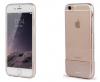 Луксозен силиконов калъф / гръб / TPU NUOKU Clear Series за Apple iPhone 6 4.7'' - прозрачен / златист кант