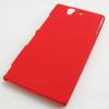 Заден предпазен твърд гръб / капак / за Sony Xperia Z - червен / пясък