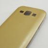 Ултра тънък силиконов калъф / гръб / TPU Ultra Thin за Samsung Galaxy J1 - златист с кожен гръб