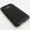 Ултра тънък силиконов калъф / гръб / TPU Ultra Thin за Samsung Galaxy J1 - черен с кожен гръб
