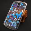 Силиконов калъф / гръб / TPU за Samsung Galaxy S5 G900 / Galaxy S5 Neo G903 - прозрачен / сини цветя и пеперуди