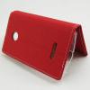 Кожен калъф Flip тефтер Flexi със стойка D case за Microsoft Lumia 435 - червен