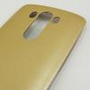 Ултра тънък силиконов калъф / гръб / TPU Ultra Thin за LG G3 D850 - златен с кожен гръб
