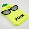 Силиконов калъф / гръб / TPU / PINK 3D за Samsung Galaxy S6 G920 - жълт / ананас