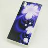 Силиконов калъф / гръб / TPU за Lenovo A6000 / A6010 - черен / лилави цветя