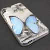 Силиконов калъф / гръб / TPU за HTC Desire 820 - сив / синя пеперуда