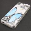 Силиконов калъф / гръб / TPU за HTC Desire 626  - сив / синя пеперуда