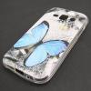 Силиконов калъф / гръб / TPU за Samsung Galaxy J1 - сив / синя пеперуда