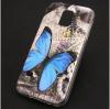 Силиконов калъф / гръб / TPU за Huawei Honor 5C / Honor 7 Lite - сив / синя пеперуда