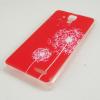 Силиконов калъф / гръб / TPU за Lenovo A536 - червен / бяло глухарче