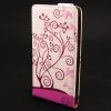 Кожен калъф Flip тефтер Flexi за HTC Desire 820 - бяло и розово / Floral