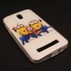 Силиконов калъф / гръб / TPU за HTC Desire 500 - бял / миньони / Minions