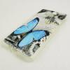 Силиконов калъф / гръб / TPU за Samsung Galaxy A7 SM-A700 / Samsung A7 - сив / синя пеперуда