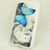 Силиконов калъф / гръб / TPU за Nokia Lumia 530 - сив / синя пеперуда