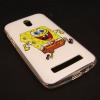 Силиконов калъф / гръб / TPU за HTC Desire 500 - бял / Spongebob