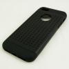 Твърд гръб / капак / със силиконов кант Perforated за Apple iPhone 5 / iPhone 5S - черен