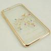 Ултра тънък заден предпазен твърд гръб / капак / UYITLO с камъни за Apple iPhone 6 4.7" - прозрачен / птица и сърца
