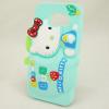 Силиконов калъф / гръб / TPU 3D за Samsung Galaxy S6 G920 - зелен / Hello Kitty