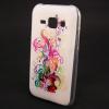 Силиконов калъф / гръб / TPU за Samsung Galaxy J1 - бял / Colorful Floral