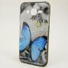 Силиконов калъф / гръб / TPU за Samsung J500 Galaxy J5 - сив / синя пеперуда