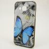 Силиконов калъф / гръб / TPU за Huawei Ascend Y511 / Huawei Y511 - сив / синя пеперуда