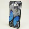 Силиконов калъф / гръб / TPU за Samsung Galaxy A8 / Samsung A8 - сив / синя пеперуда