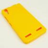 Силиконов калъф / гръб / TPU за Lenovo A6000 / A6010 - жълт / гланц