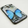Силиконов калъф / гръб / TPU за Samsung J500 Galaxy J5 - сив / синя пеперуда