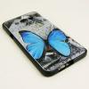 Силиконов калъф / гръб / TPU за Samsung Galaxy A8 / Samsung A8 - сив / синя пеперуда