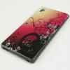 Силиконов калъф / гръб / TPU за Sony Xperia M4 / M4 Aqua - преливащ / червен Floral